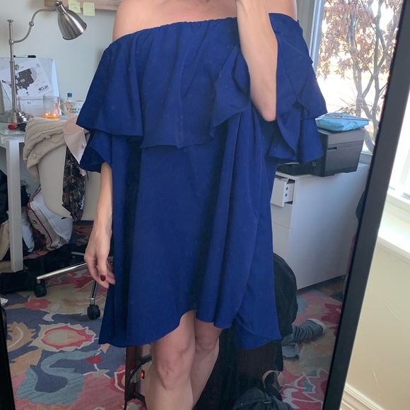 Royal blue ruffle dress - Picture 2 of 6